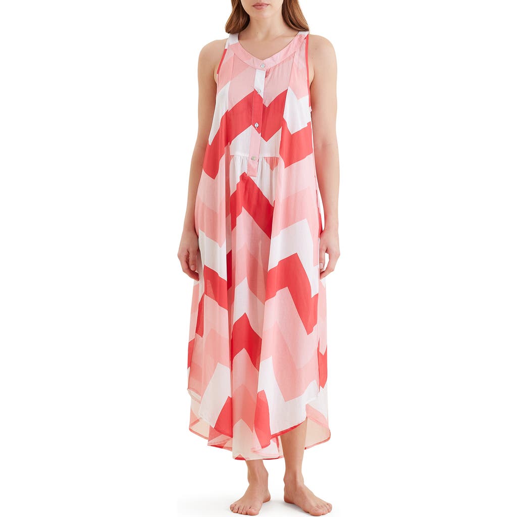 Papinelle Ava Panel Front Cotton Voile Nightgown In Pink