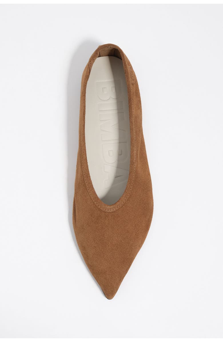 Bimba y Lola Suede Pointed Toe Ballerina, Alternate, color, Taupe