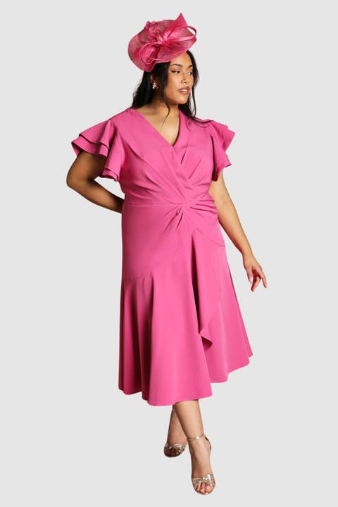 Plus Wrap Midi Dress