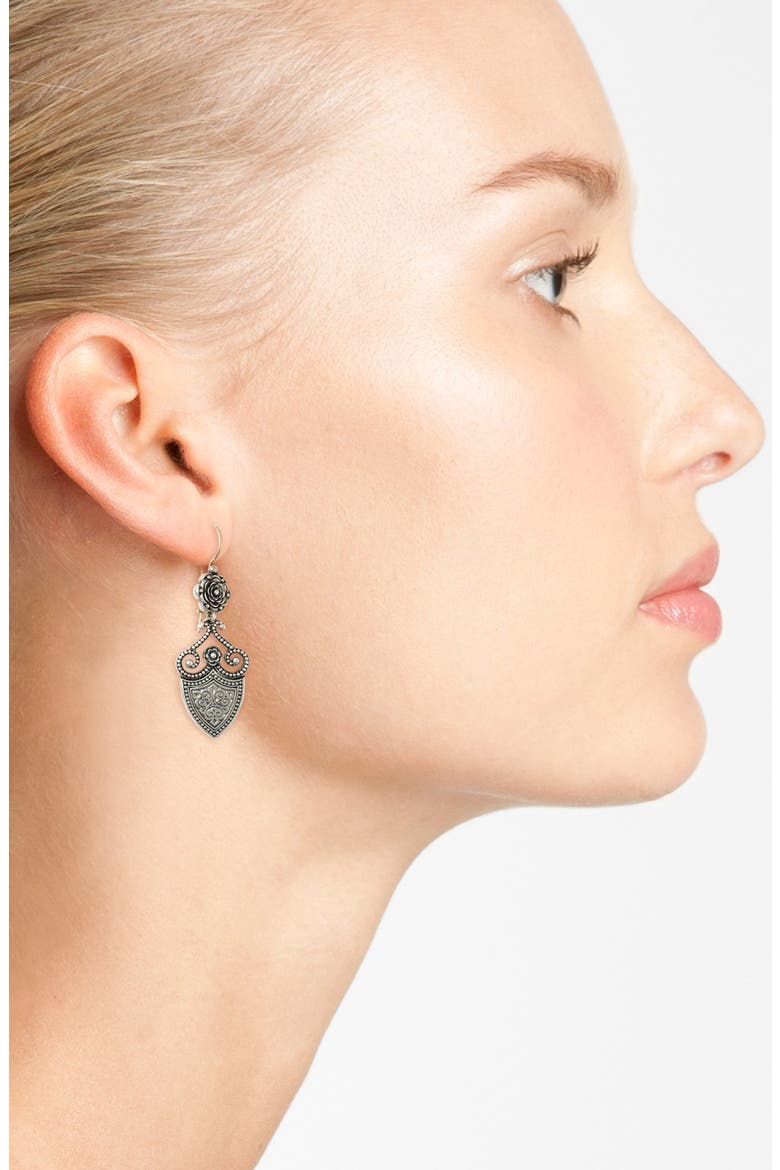 'Silver Classics' Shield Drop Earrings, Alternate, color, SILVER