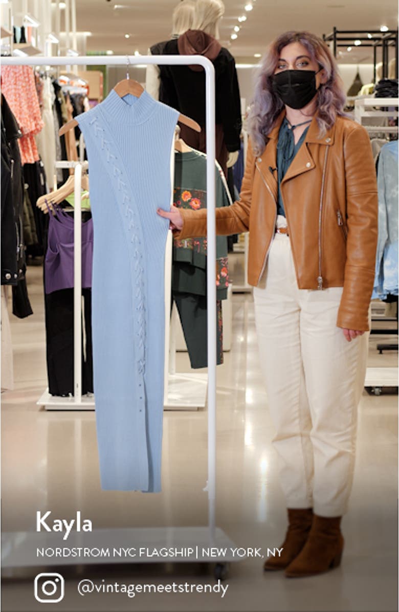 Jonathan Simkhai Ava Compact Rib Sleeveless Turtleneck Dress, sales video thumbnail