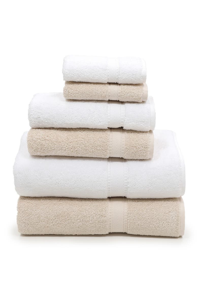 Linum Home Textiles Sinemis Terry 6-Piece Towel Set - Beige/White, Main, color, Beige/White