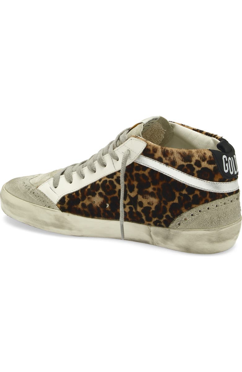 Golden Goose Mid Star Genuine Calf Hair Sneaker, Alternate, color, Leopard Print Calf Hair/Black