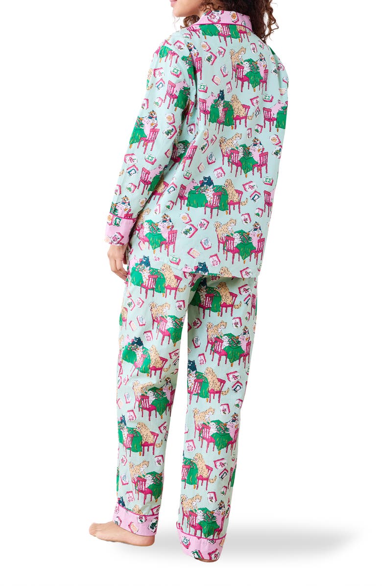 Printfresh Long Sleeve Organic Cotton Pajamas Set, Alternate, color, Pale Jade