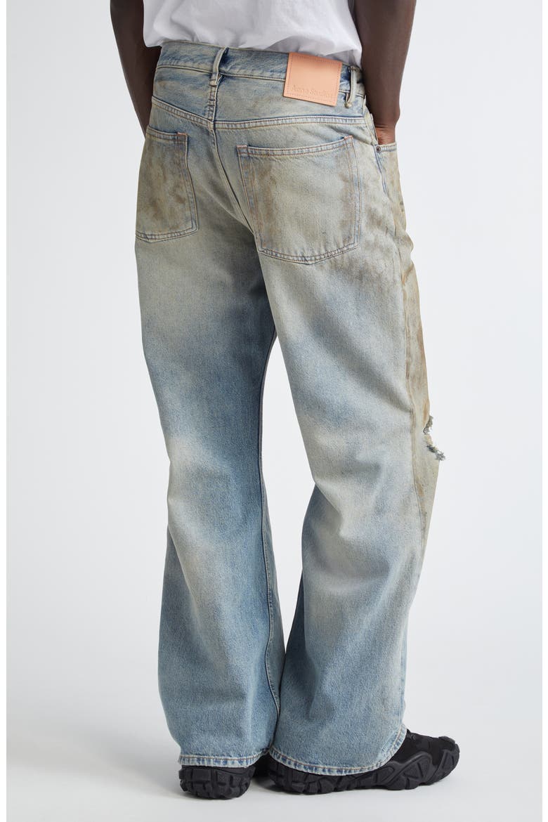 2021 Penicillin Distressed Loose Fit Wide Leg Jeans, Alternate, color, MID BLUE