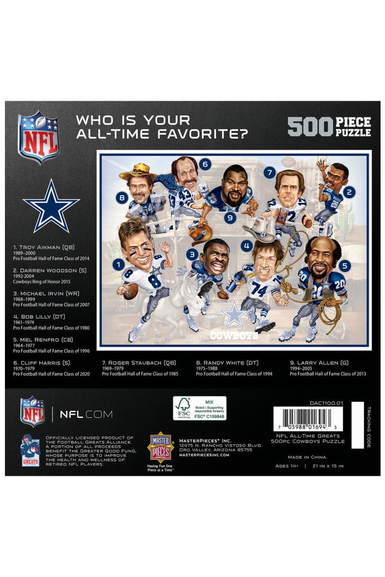 Dallas Cowboys 500 Piece Puzzle, Alternate, color, Multicolor