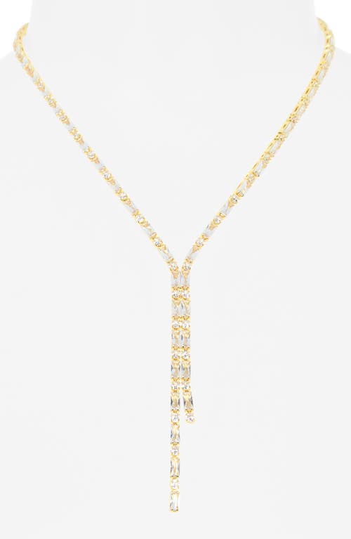 Nordstrom Rack Cubic Zirconia Y-necklace In Gold