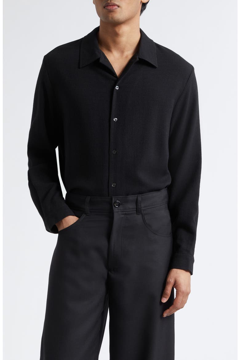 Sense Button-Up Shirt, Main, color, BLACK CREPE