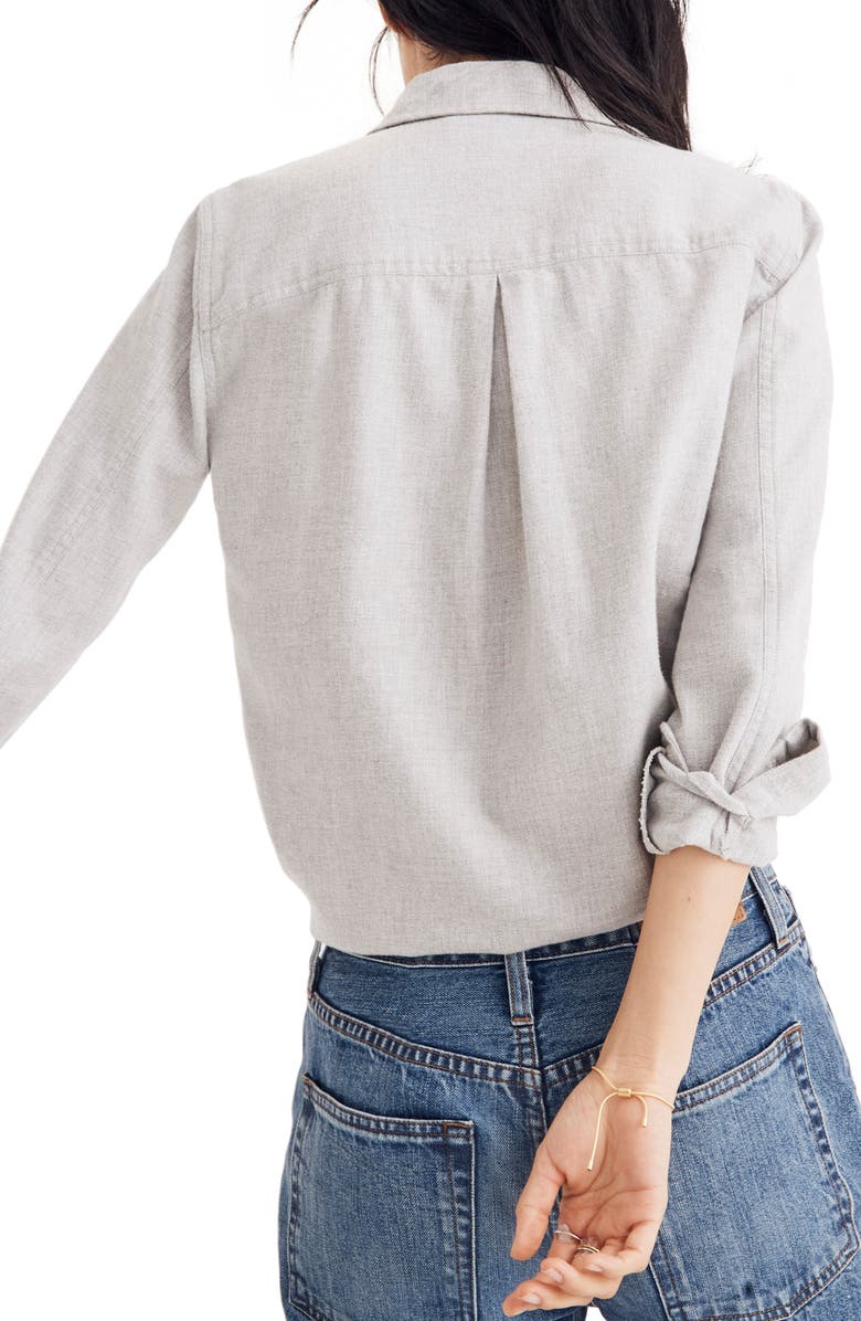 Madewell Flannel Tie-Front Shirt, Alternate, color,
