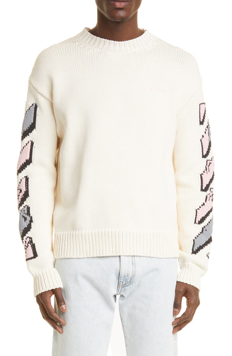 Off-White Men's Graffiti Puppets Cotton Blend Sweater, Main, color, 