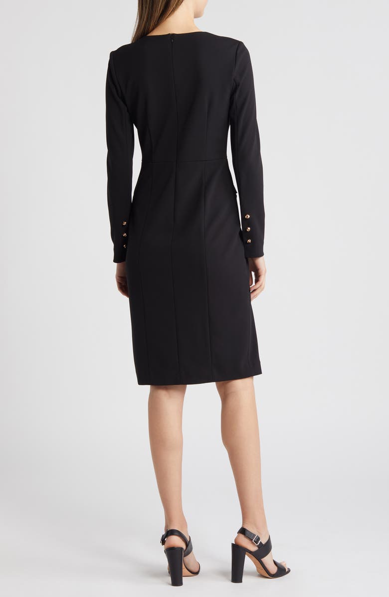 Eliza J Long Sleeve Pocketed Sheath Dress, Alternate, color, 