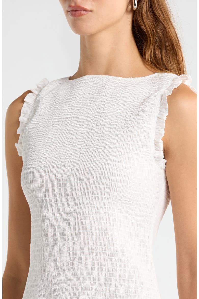 Esme Smocked Poplin Minidress, Alternate, color, IVORY