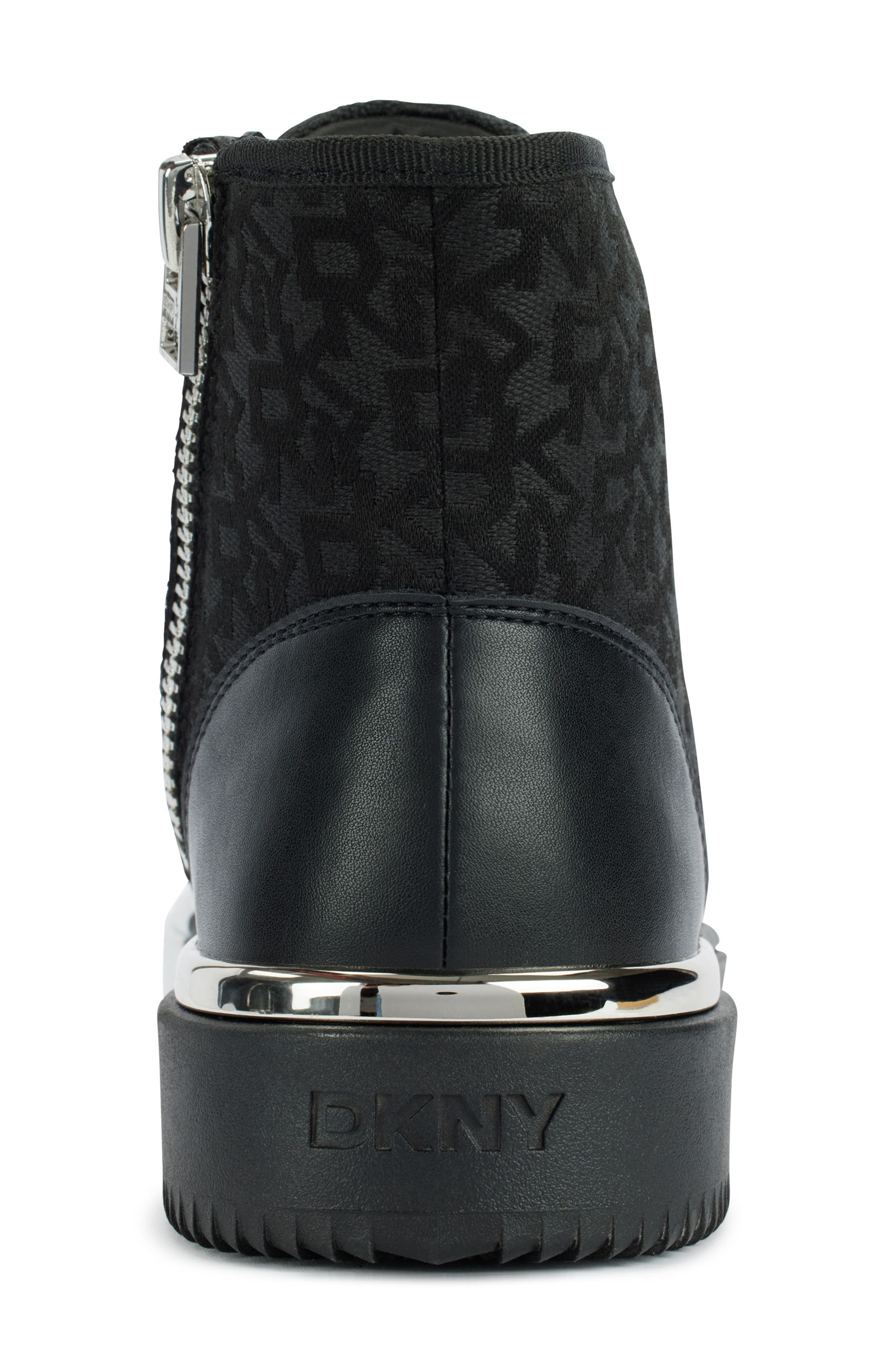 DKNY Bitsy High Top Platform Sneaker, Alternate, color, 005 - Black/ White