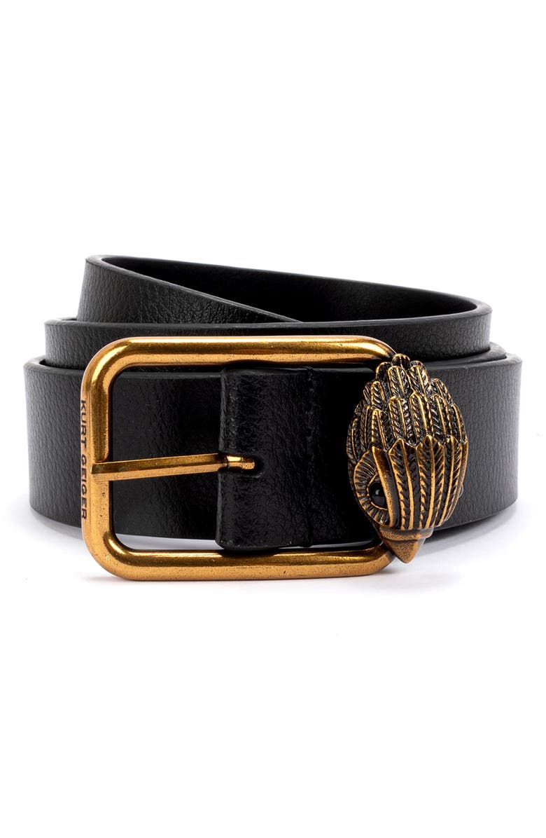 Kurt Geiger London Eagle Leather Belt, Main, color, 