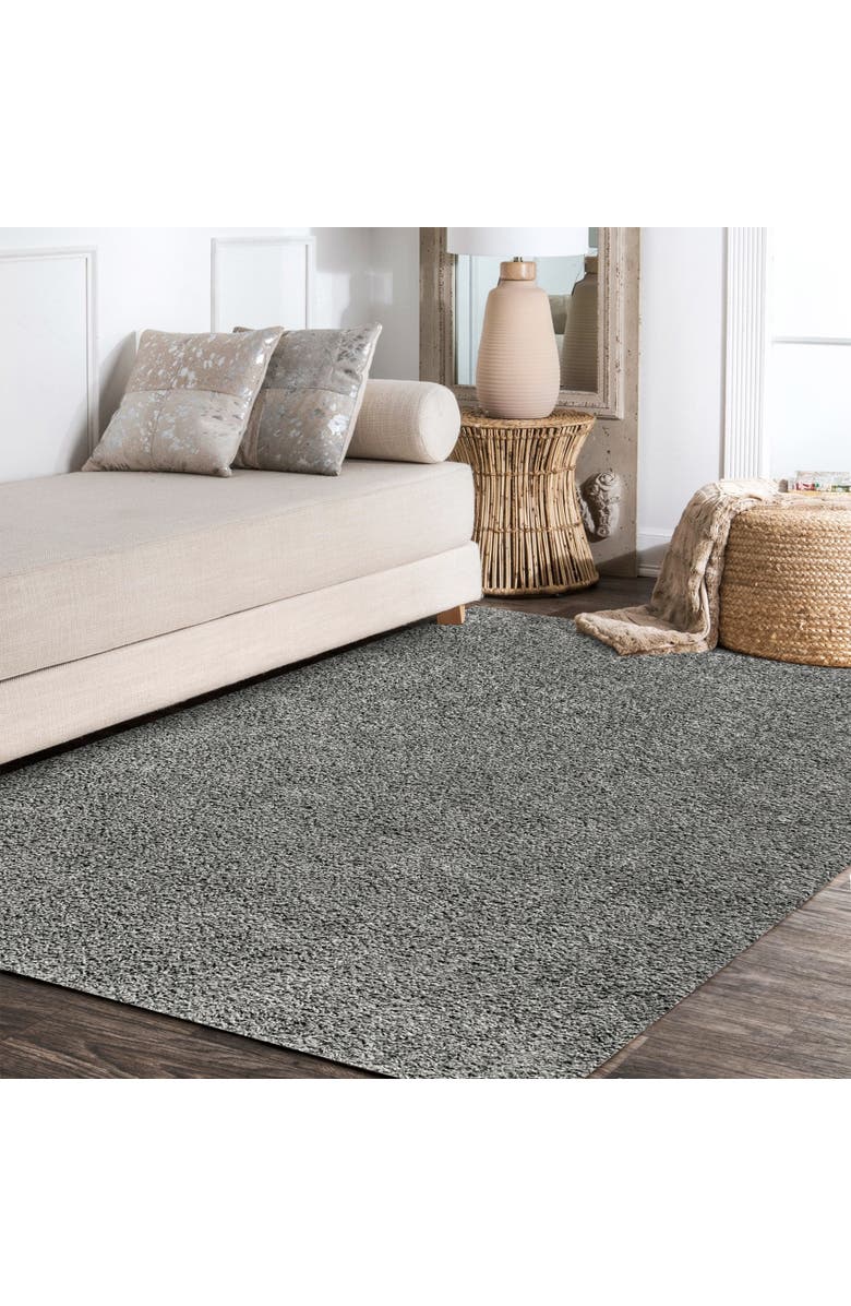 JONATHAN Y Mercer Shag Plush Area Rug, Alternate, color, Charcoal