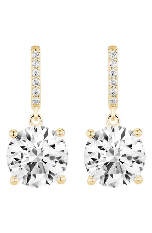 Lightbox 4-carat The Round Brilliant Solitaire Lab Grown Diamond Drop Earrings In Gold