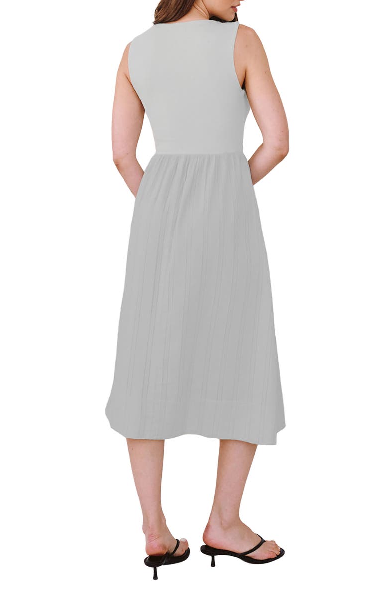 Bella Dahl Mixed Media Sleeveless Midi Dress, Alternate, color, Minted Sage