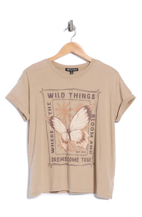 Wild Thing Butterfly Graphic T-Shirt