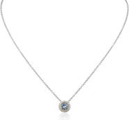 CZ by Kenneth Jay Lane Two-Tone Round Cubic Zirconia Halo Pendant Necklace