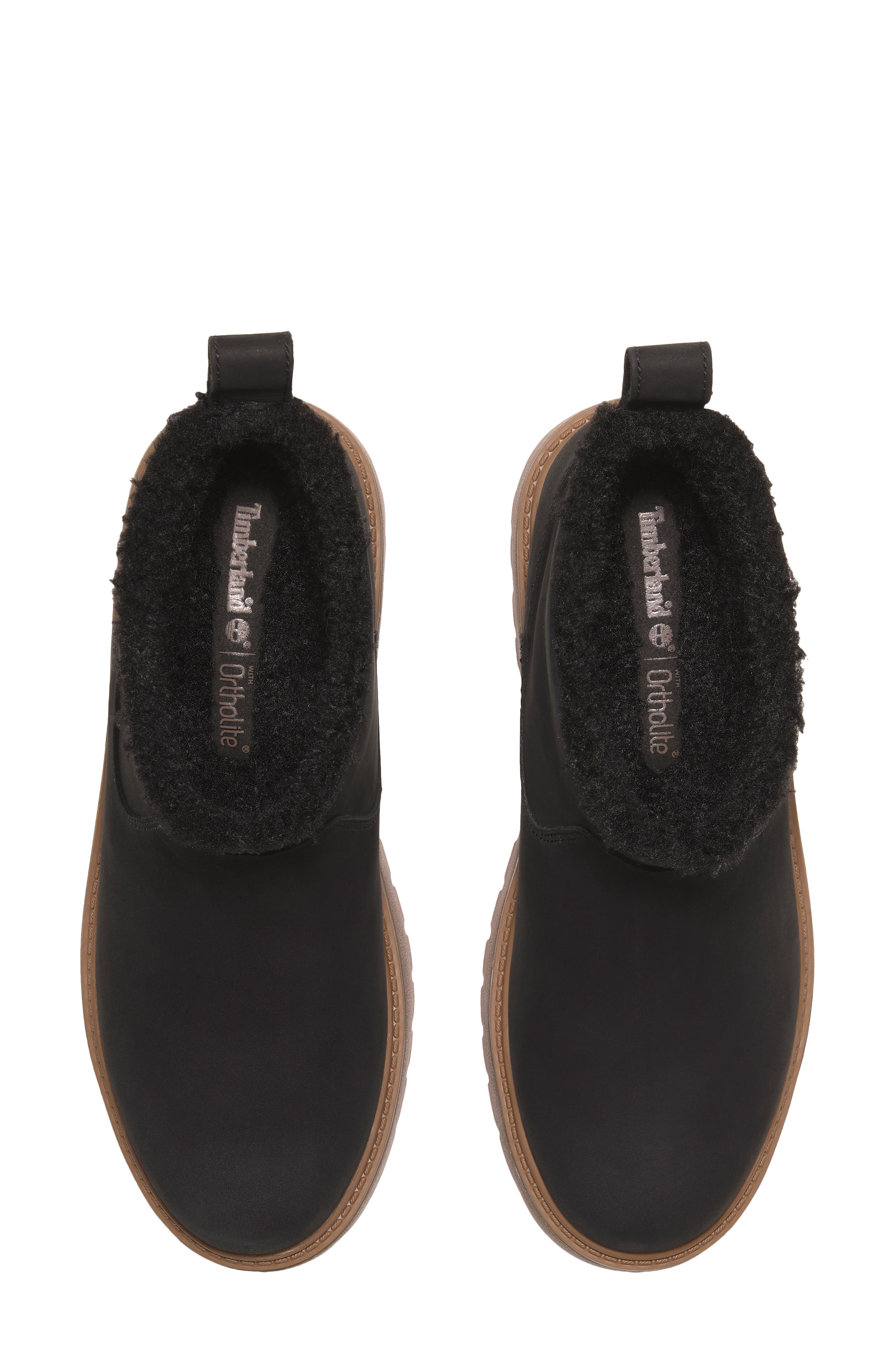 Timberland Stone Street Faux Fur Lined Bootie, Alternate, color, Black Nubuck