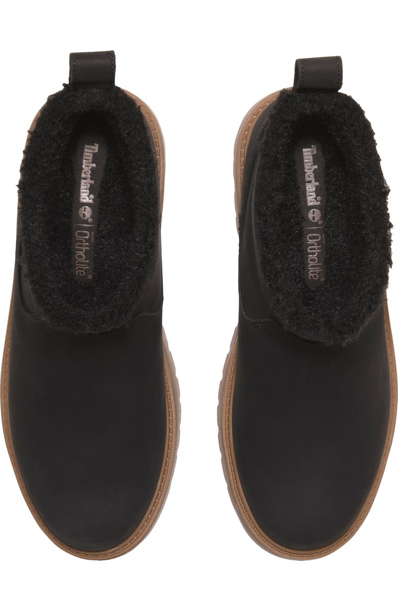 Timberland Stone Street Faux Fur Lined Bootie, Alternate, color, Black Nubuck