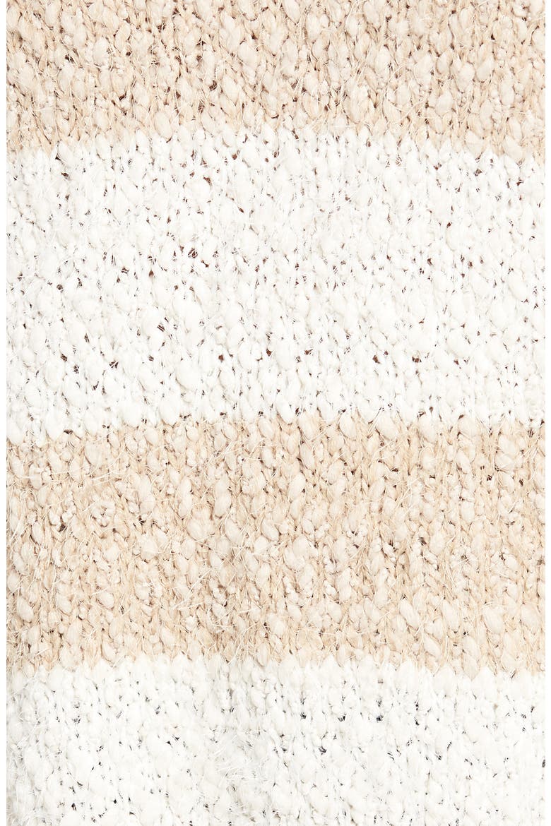 Eyelash Chenille Stripe Sweater, Alternate, color, IVORY/ TAN