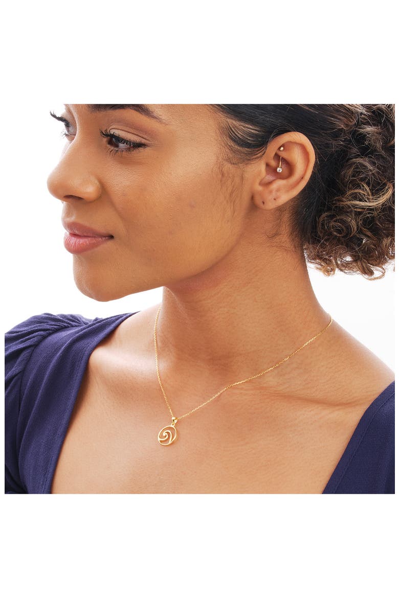 Open Circle Wave Pendant Necklace, Alternate, color, GOLD