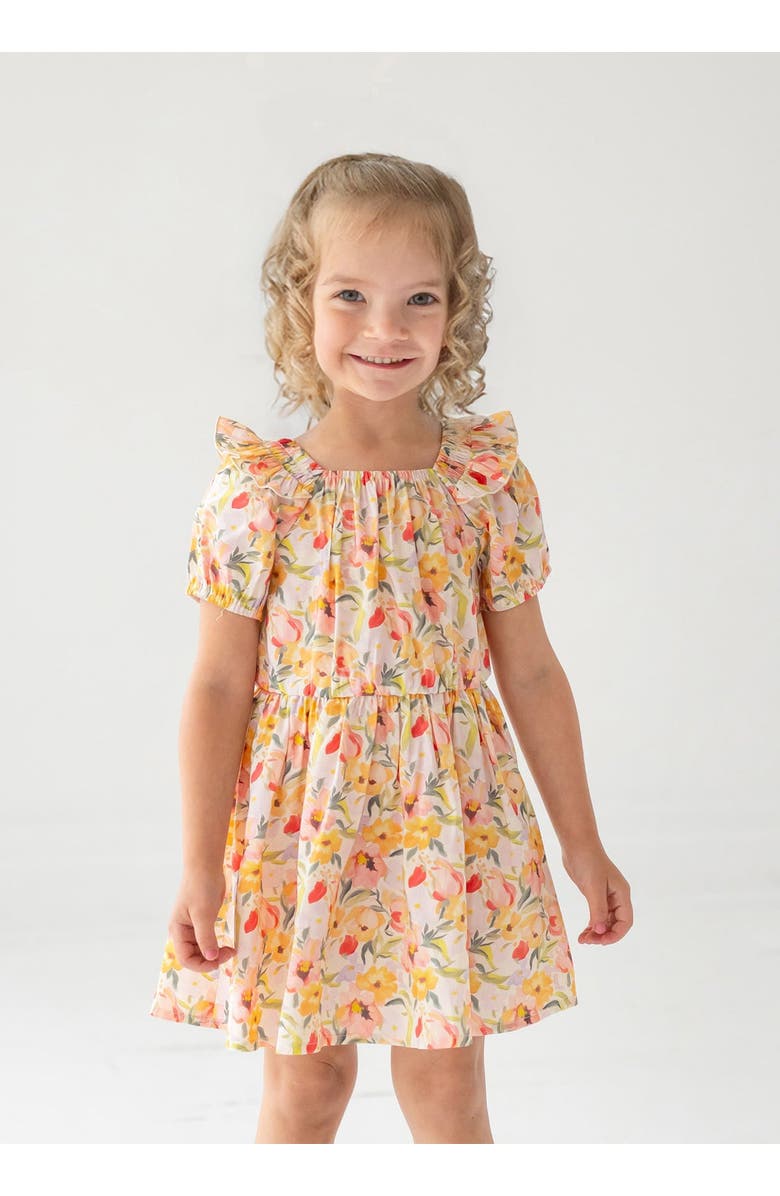 Mabel + Honey Blooming Florals Short Gathered Sleeve Dress, Alternate, color, Floral