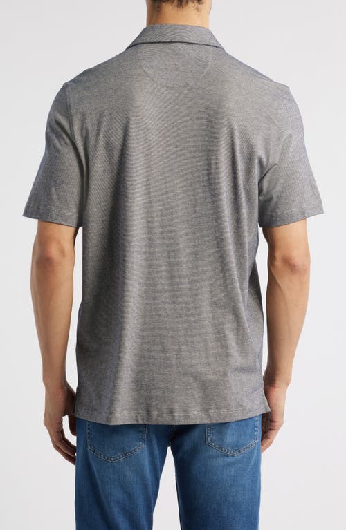 Johnston & Murphy Fine Stripe Polo In Tan/navy