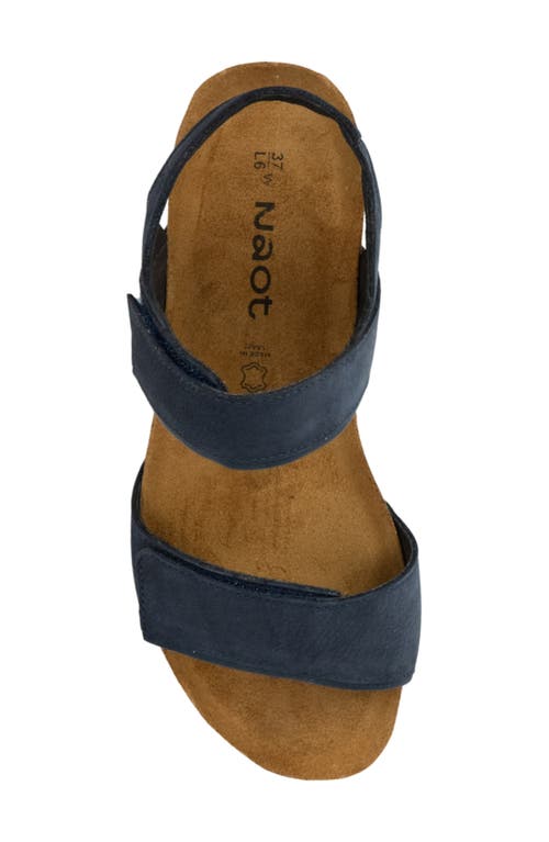 Naot Aisha Wedge Sandal In Navy Velvet Nubuck/soft Ink