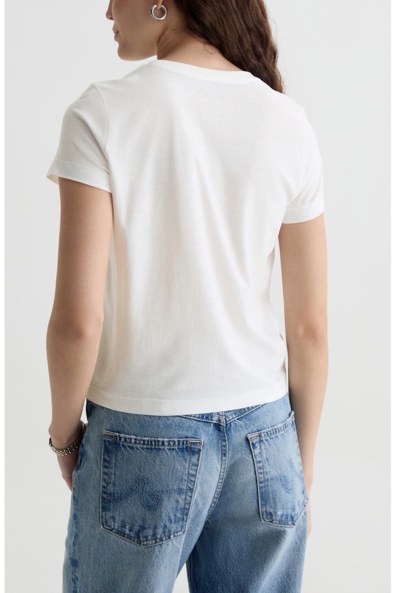 Zoie Cotton & Linen Blend T-Shirt, Alternate, color, WHITE