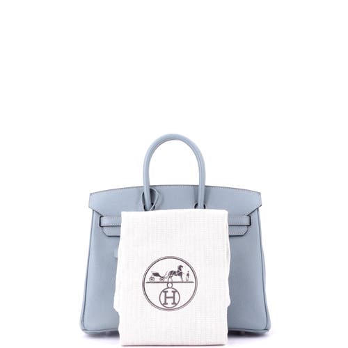 Pre-owned Hermes Hermes Birkin Handbag Blue Epsom With Palladium Hardware 25