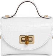Persaman New York Livia Croc Embossed Leather Top Handle Bag