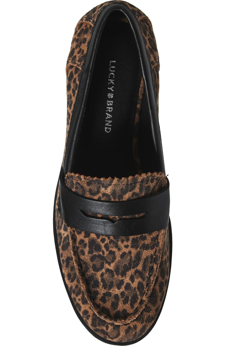 Lucky Brand Floriss Penny Loafer, Alternate, color, Natural/ Black