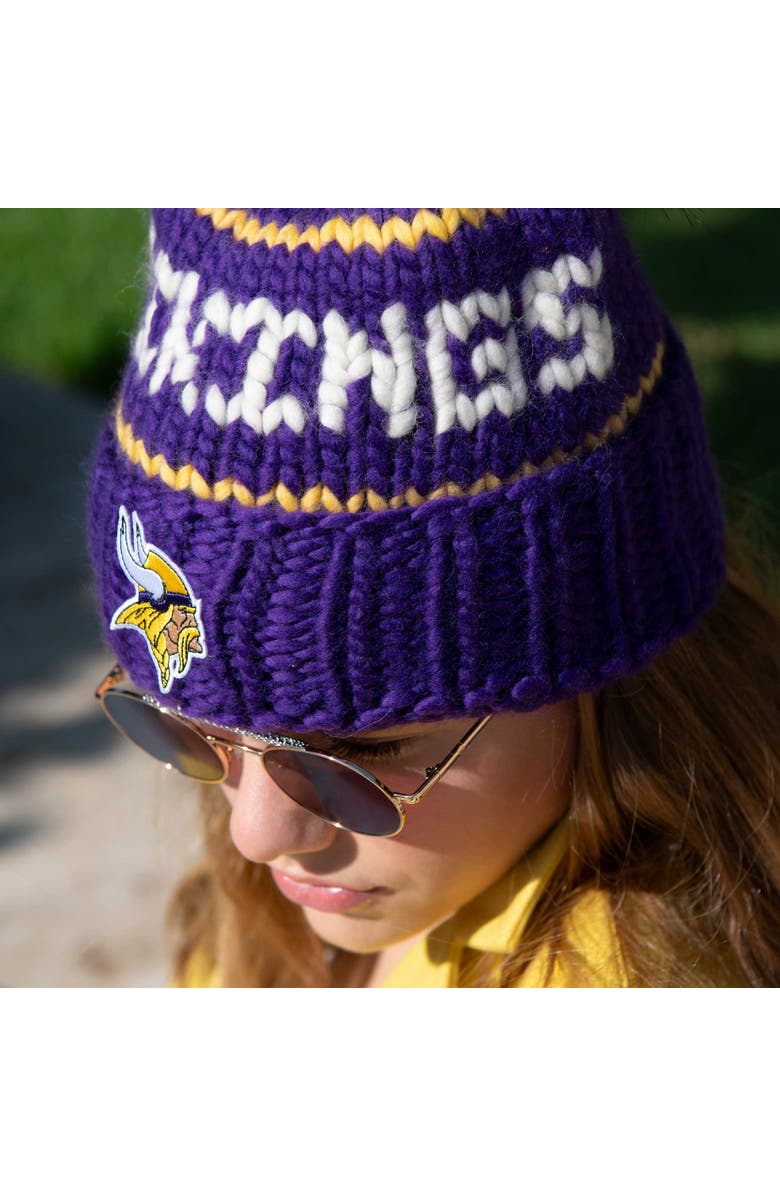 Lele Sadoughi Purple Vikings Nfl Beanie With Yarn Pom, Alternate, color, Purple 500