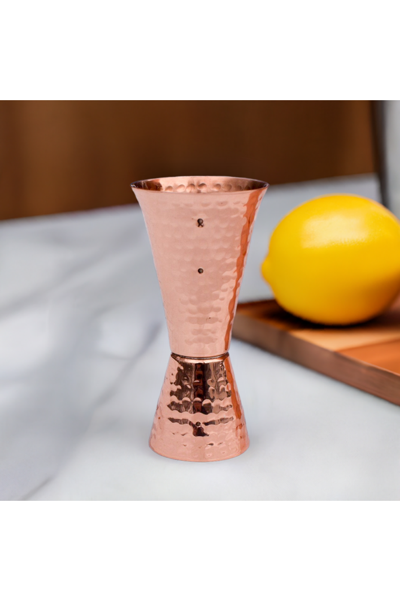 Premium Hammered Copper Double Sided Jigger, Alternate, color, Copper