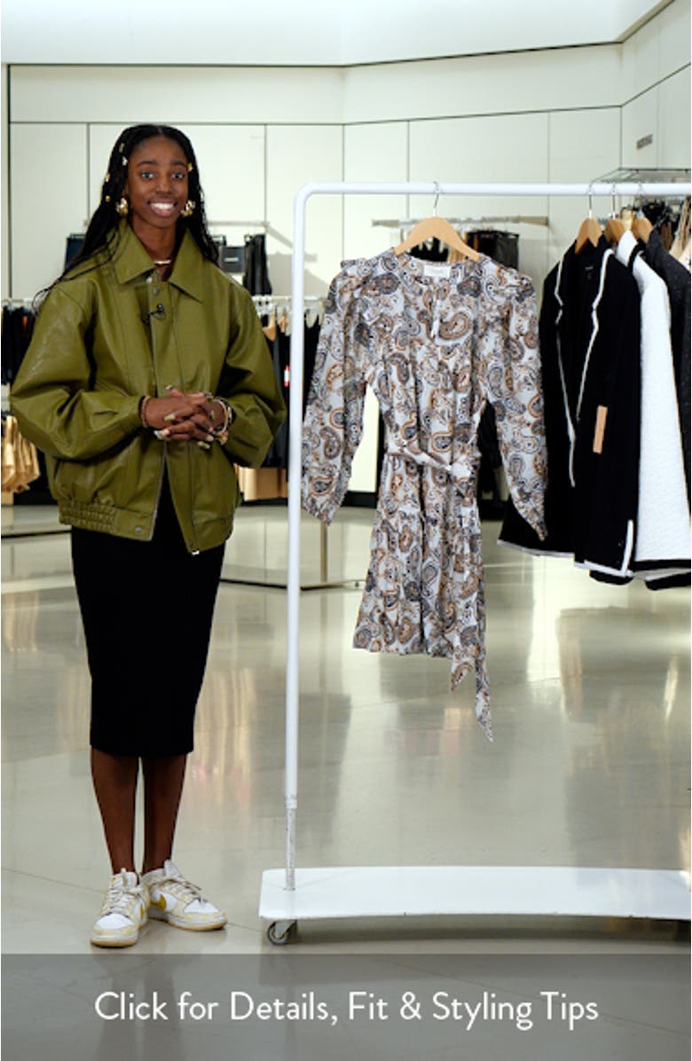 Gracelyn Paisley Long Sleeve Organic Cotton Minidress, sales video thumbnail