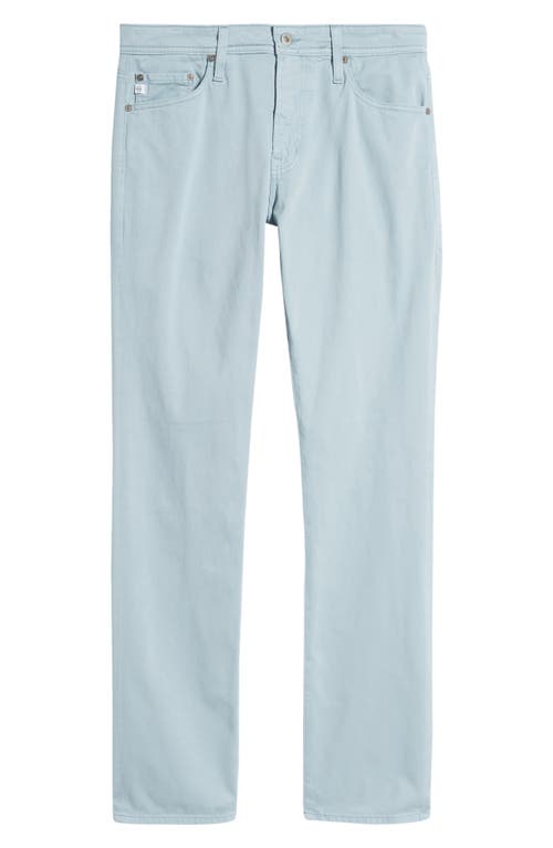 Ag Everett Sueded Stretch Sateen Slim Straight Leg Pants In Blue