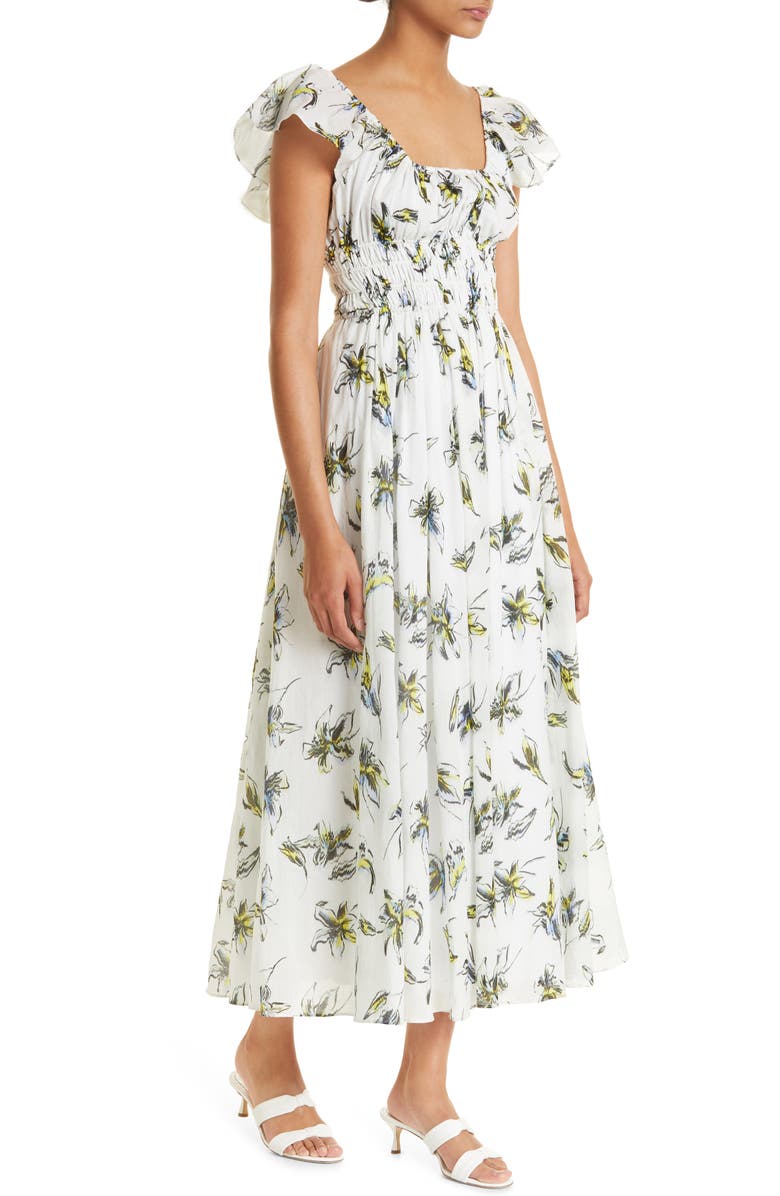 Tanya Taylor Jessica Floral Cotton Dress, Alternate, color, 