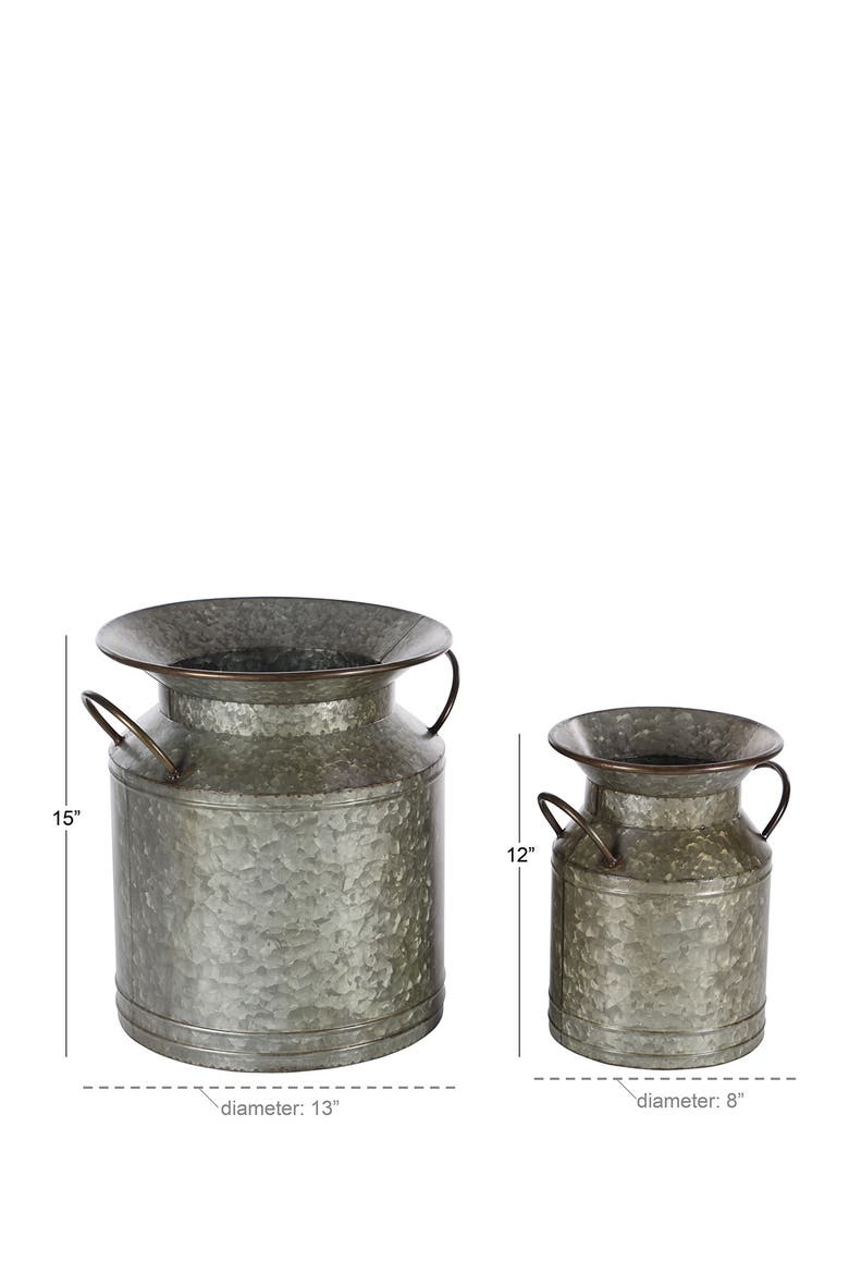 Gray Iron Farmhouse Decorative Jar - Set of 2, Alternate, color, GREY