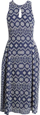 Adelyn Rae Soraia Eyelet Embroidery Midi Dress