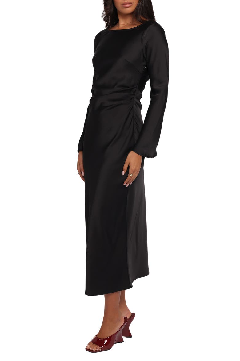 Kalyssa Long Sleeve Cocktail Dress, Alternate, color, BLACK