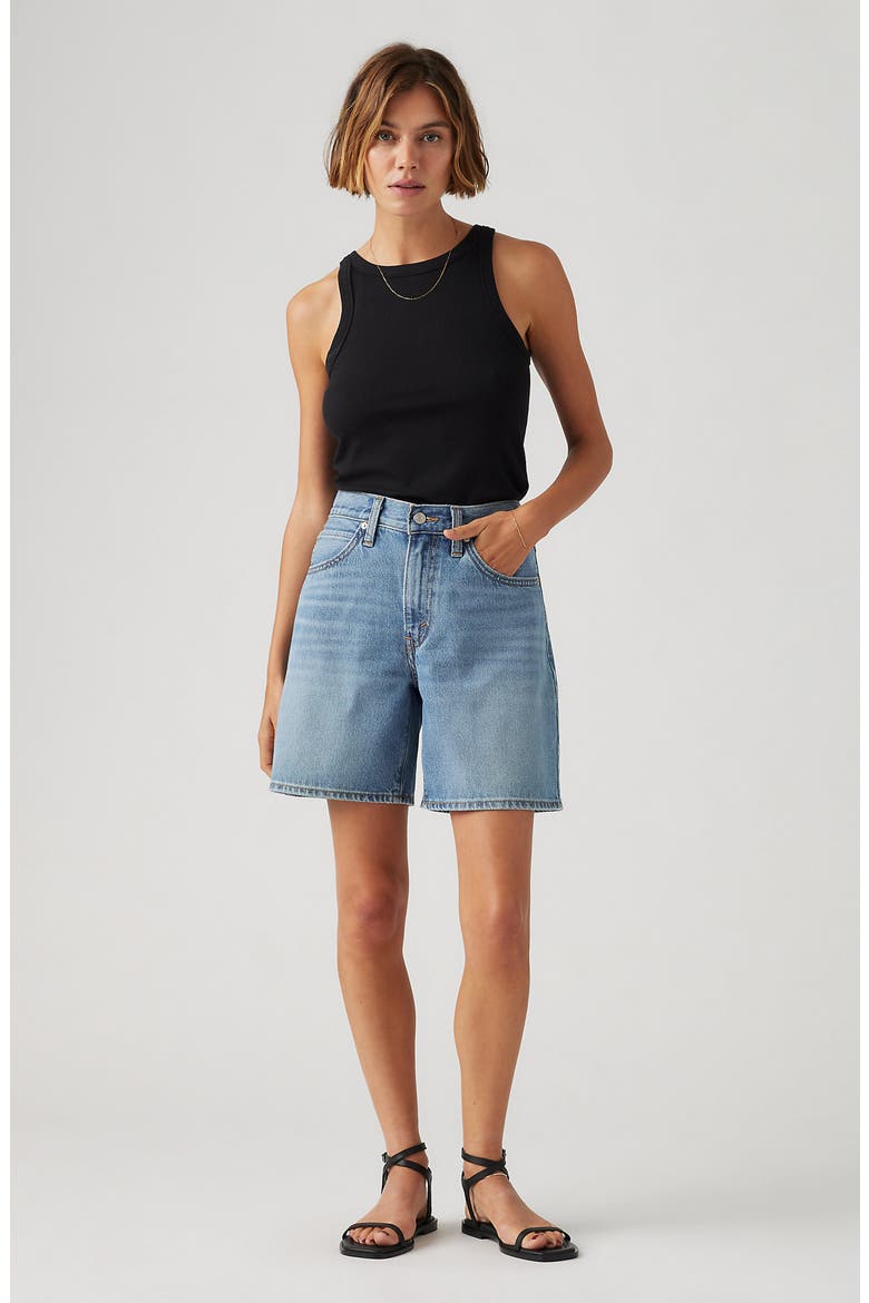 94 Baggy Mid Thigh Denim Shorts, Alternate, color, STUDY GROUP SHORT