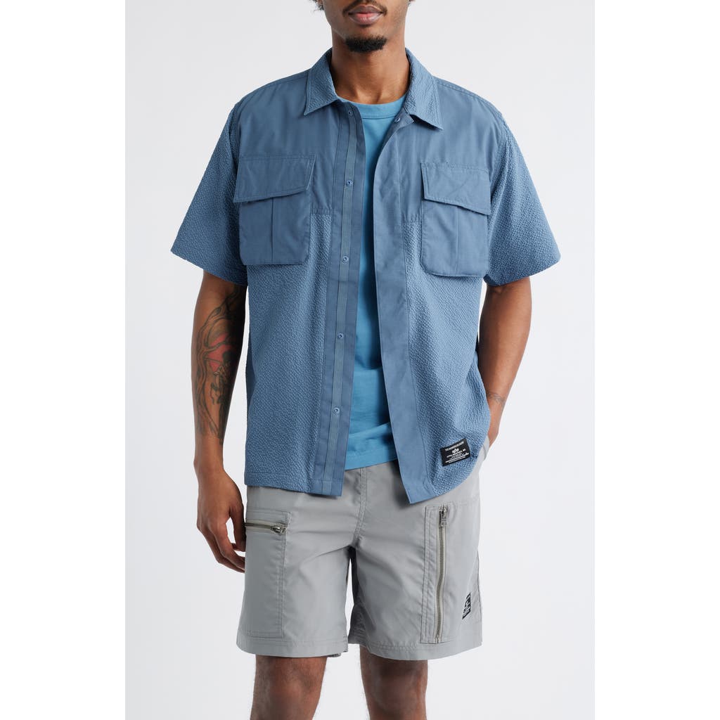 Alpha Industries Seersucker Short Sleeve Button-up Shirt