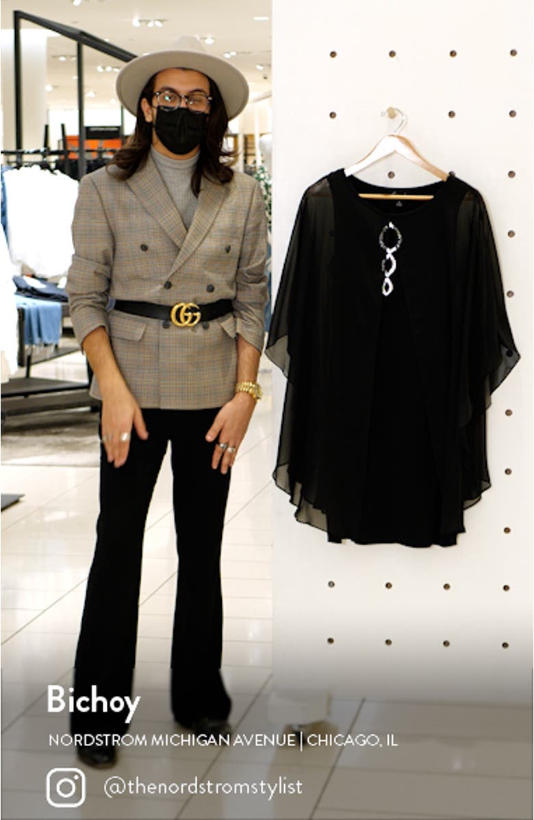 Chiffon Overlay Cape Dress, sales video thumbnail
