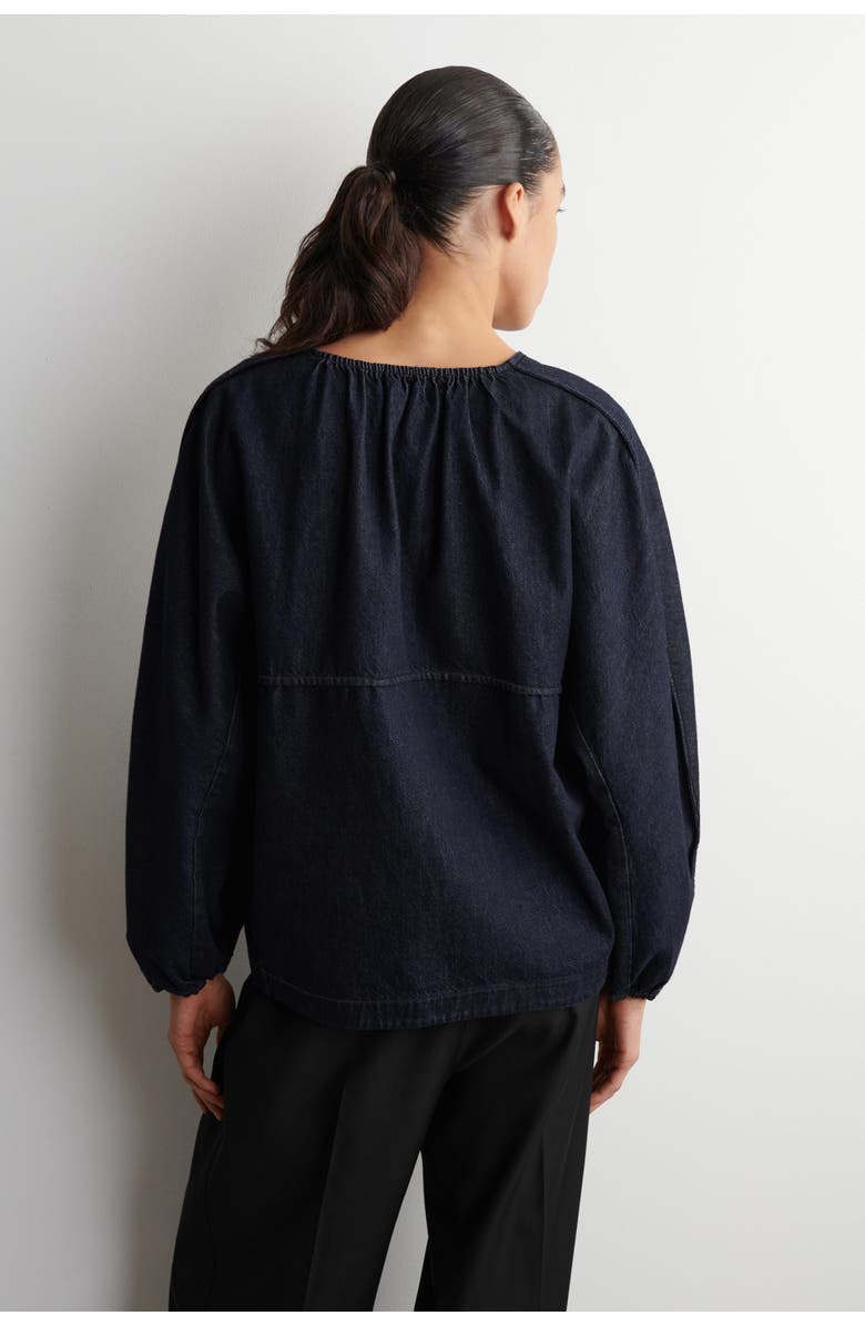 COS Rounded Denim Top, Alternate, color, Indigo