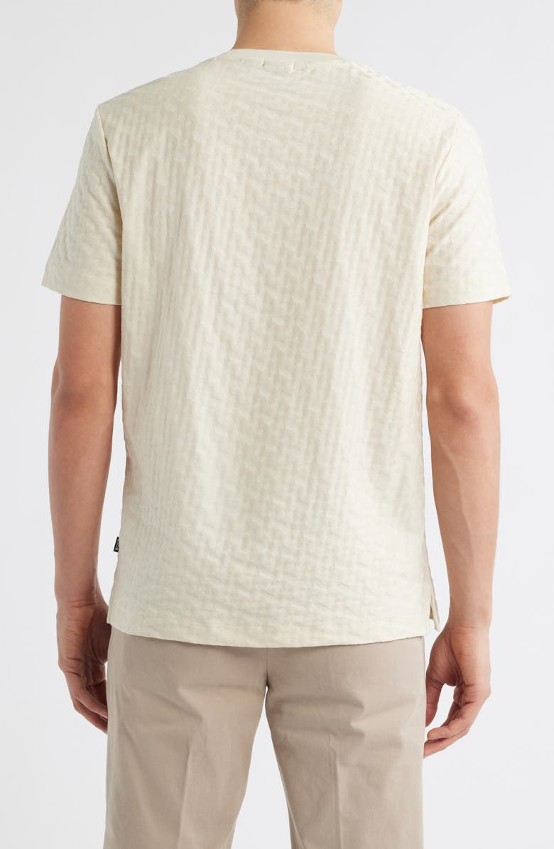 BOSS Thompson Logo Jacquard Cotton T-Shirt, Alternate, color, Open White