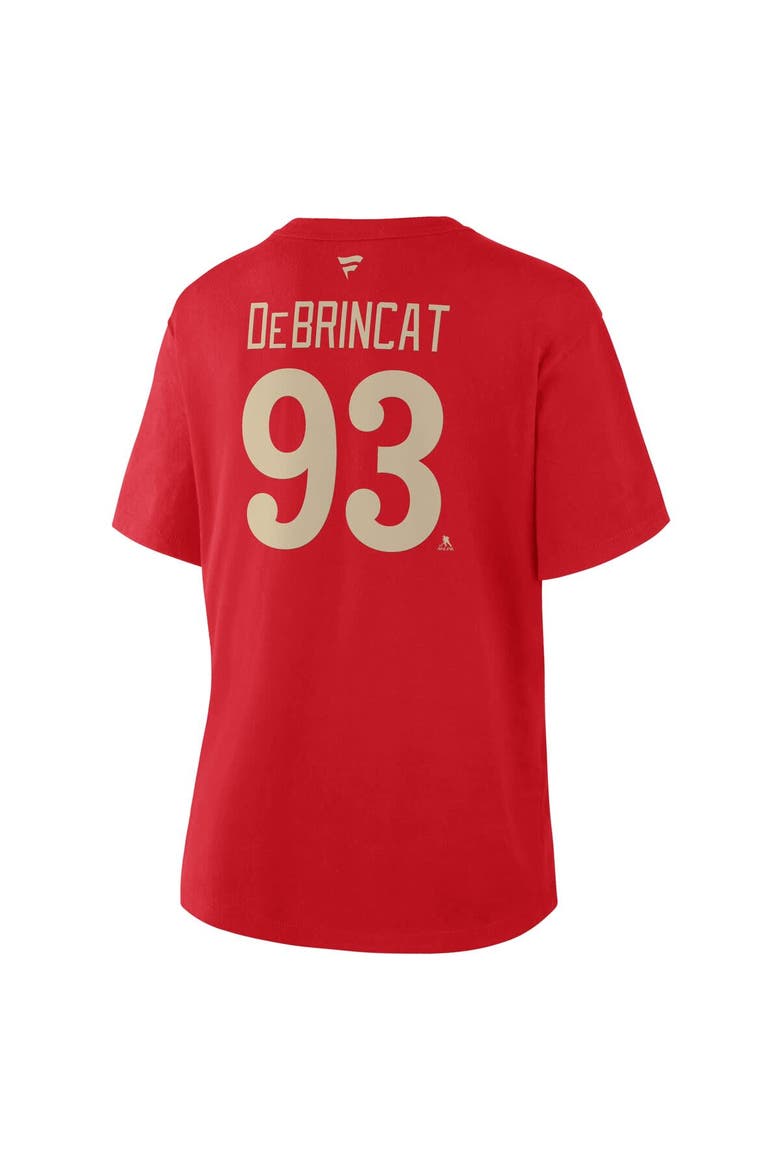 Women's Fanatics Alex DeBrincat Red Detroit Red Wings Authentic Stack Name & Number T-Shirt, Alternate, color, Red