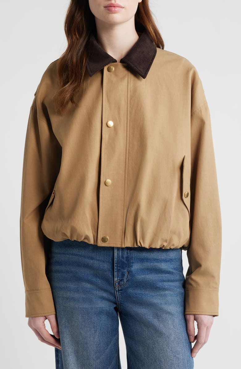 FRAME The Cord Collar Barn Jacket, Alternate, color, Camel