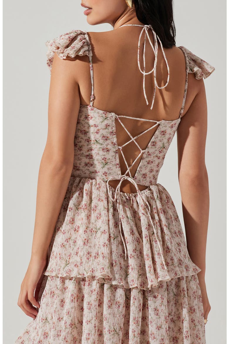 Emmeline Floral Tiered Dress, Alternate, color, PINK PETITE FLORAL